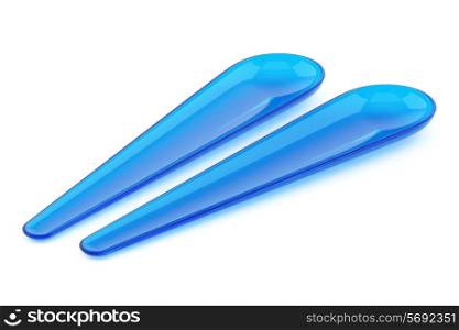 two salad spoons isolated on white background