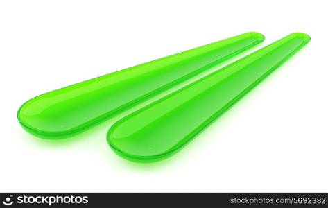 two salad spoons isolated on white background