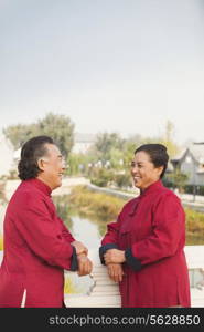 Two senior Taijiquan practitioners taking a break in Beijing