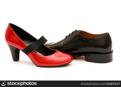 Two shoes isolated on the white background