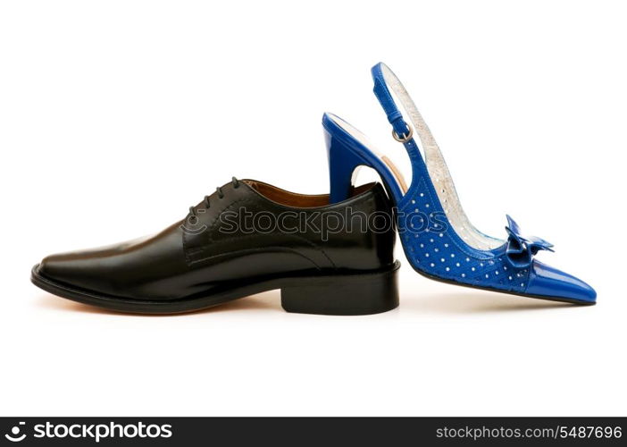Two shoes isolated on the white background