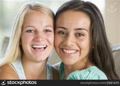 Two Teenage Girls Smiling