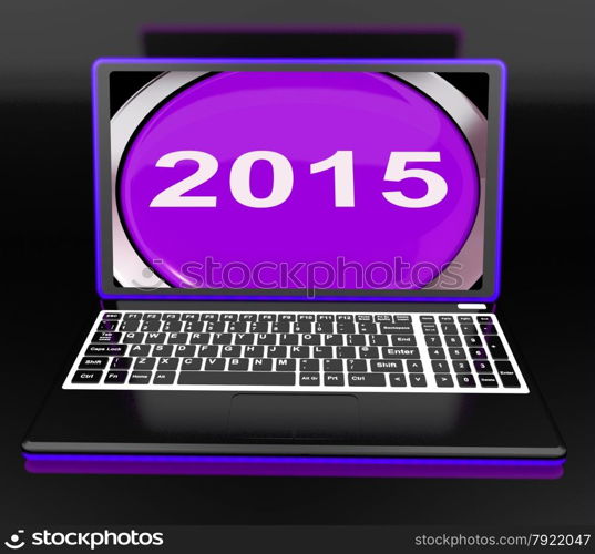 Two Thousand And Fifteen On Laptop Showing New Year 2015