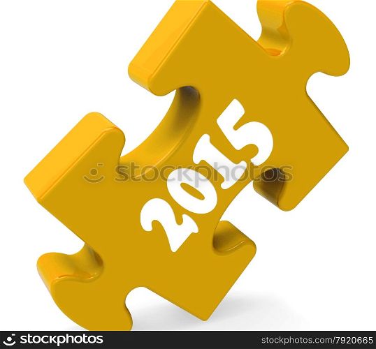 . Two Thousand Fifteen On Puzzle Showing Year 2015