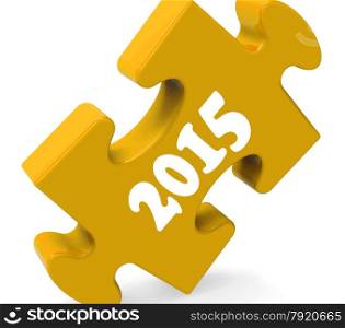 . Two Thousand Fifteen On Puzzle Showing Year 2015