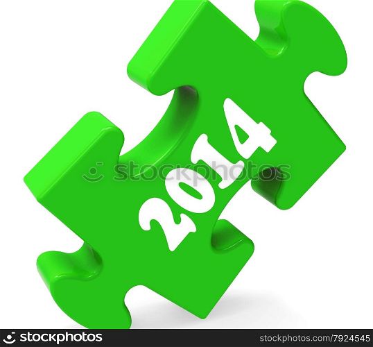 . Two Thousand Fourteen On Puzzle Showing Year 2014