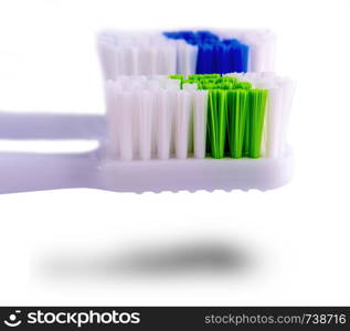 two toothbrushes with shadow isolated on white background