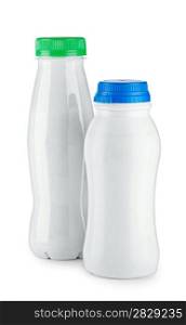 two white bottle isolated on a white background