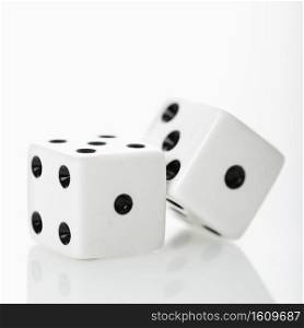 Two white dice.