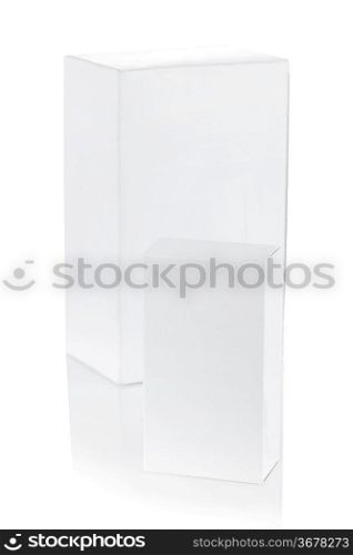 two white paper boxes