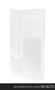 two white paper boxes