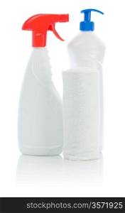 two white sprays and cotton towel