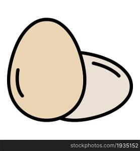 Two whole egg icon. Outline two whole egg vector icon color flat isolated. Two whole egg icon color outline vector
