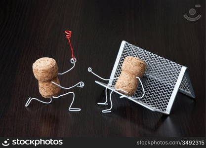 two wine corks, dating