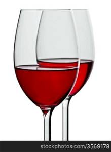two wineglass with red wine