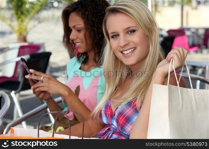 Two woman on shopping trip