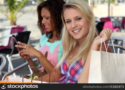 Two woman on shopping trip