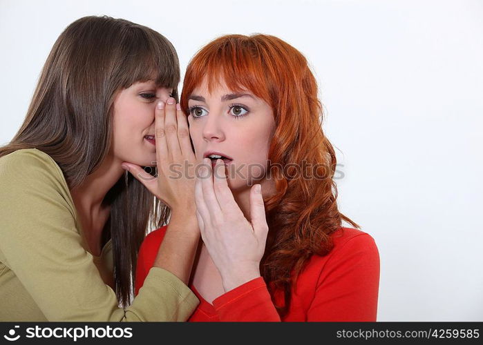 Two women gossiping