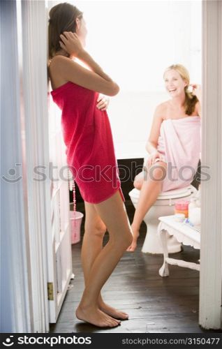 Two women in a bathroom
