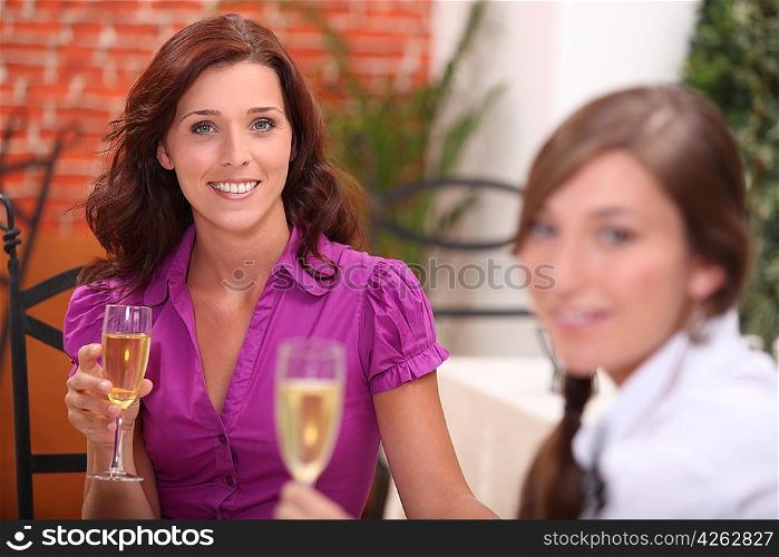 Two women in restaurant