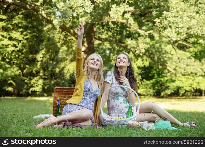 Two women looking at the pure nature