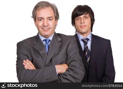 two young business men portrait, focus on the left man