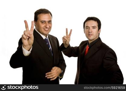 two young business men portrait, focus on the left man