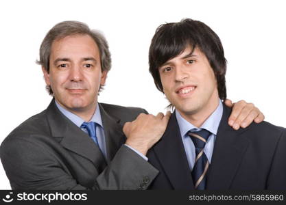 two young business men portrait, focus on the right man