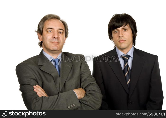 two young business men portrait, focus on the right man