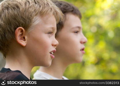 Two young children in nature