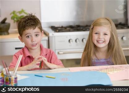 Two Young Friends Drawing Pictures