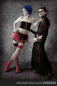 two young goths figure photo