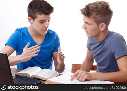 Two young guys studying the Bible