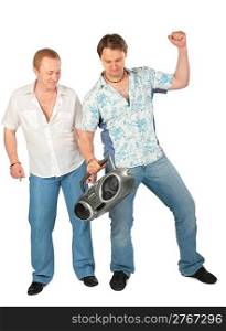 Two young men with boombox