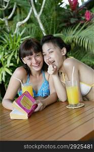 Two young women chating