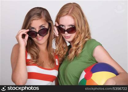 Two young women in sunglasses