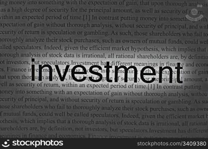 Typed text investment on paper