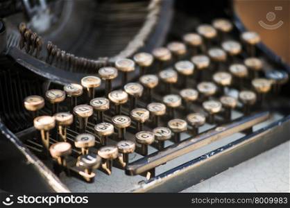 typewriter as a wedding decor at restaurant