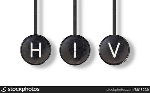 Typewriter buttons, isolated on white background - HIV