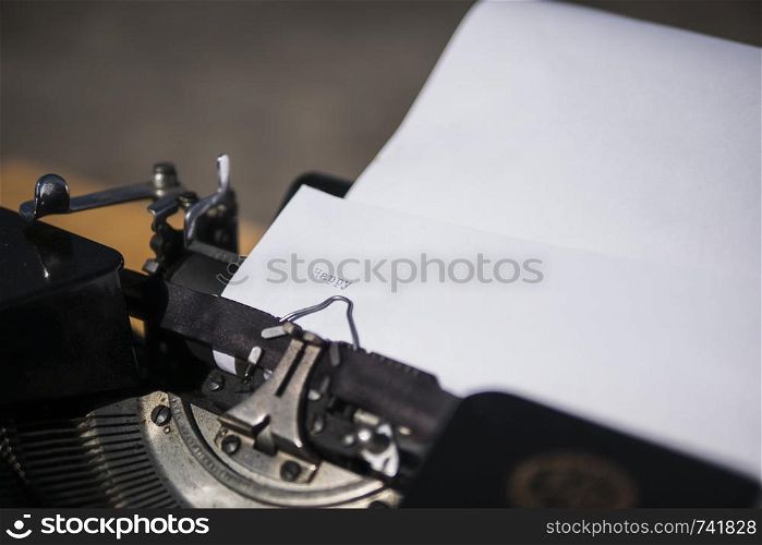 typewriter. typing - happy