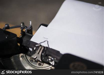 typewriter. typing - happy