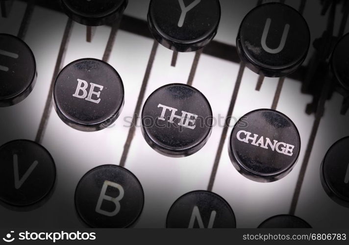 Typewriter with special buttons, be the change