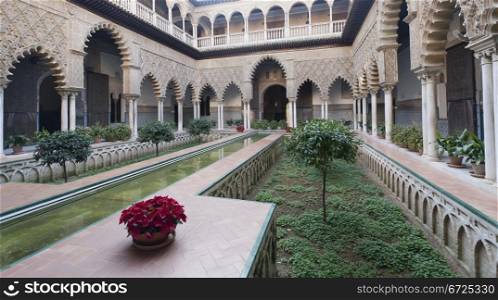typical Andalusian courtyard, from the Arabic era in Spain