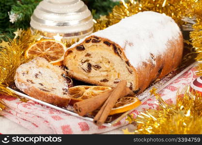 Typical Christmas cake from northern Europe