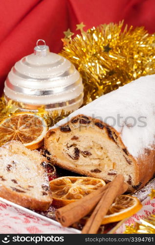 Typical Christmas cake from northern Europe