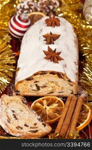 Typical Christmas cake from northern Europe