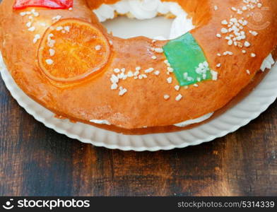 Typical dessert eaten in Spain to celebrate Epiphany.