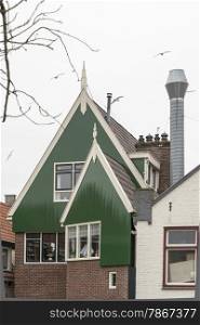 typical dutch houses in the village Urk