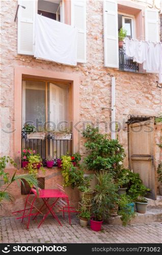 Typical house in Villefranche sur Mer, Cote D'Azur, France