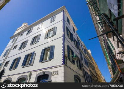 Typical houses in the area of the Rock of Gibraltar, Spain